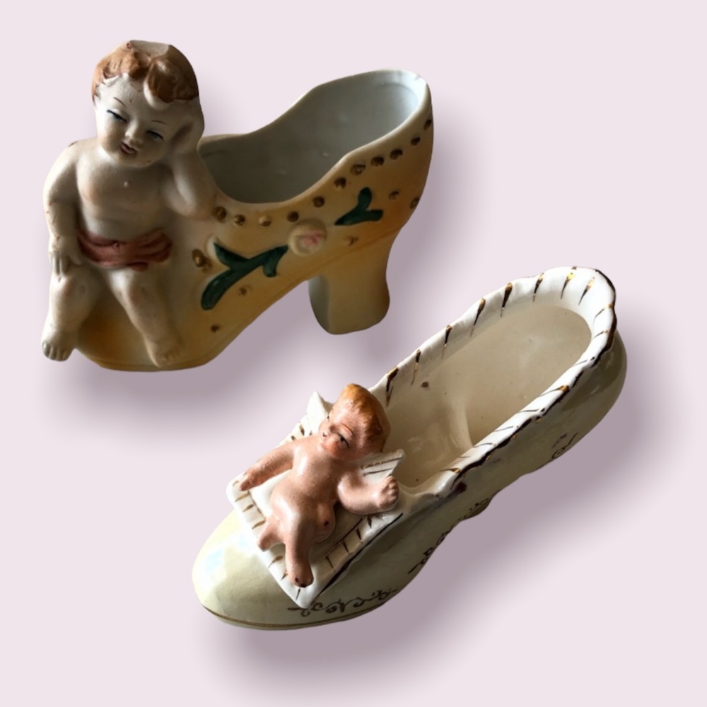 Mini Angel Glass Slippers Cottage-core Decor